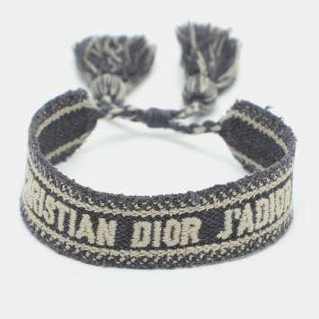 مملوكة مسبقًا Dior Navy Blue Jacquard J'adior Friendship Bracelet