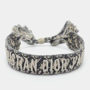 مملوكة مسبقًا Dior Blue/Beige Jacquard J'adior Friendship Bracelet