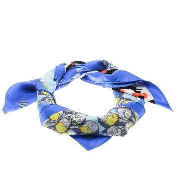 مملوكة مسبقًا Dior Blue Croquis Printed Silk Square Scarf