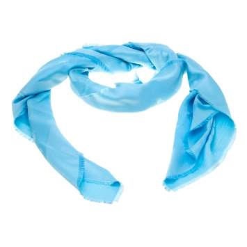 مملوكة مسبقًا Dior Blue So Dior Silk and Wool Jacquard Fringed Edge Shawl