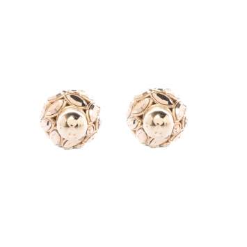Pre Owned Dior Mise en Dior Tribales Metallic Crystal Gold Tone Stud Earrings