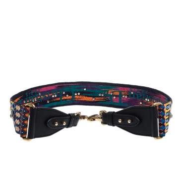 Pre Owned Dior Multicolor Studded Canvas Bohemian Inspired Shoulder Strap