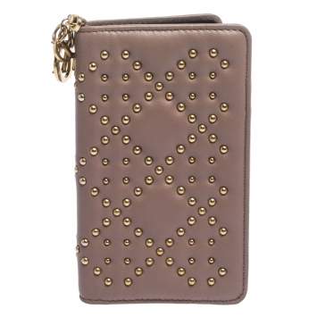 Pre Owned Dior Old Rose Studded Leather Lady Dior iPhone 7 Cover Case