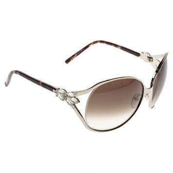 Pre Owned Dior Silver/Brown Gradient M88JS Diorose Oversize Sunglasses