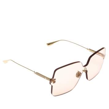 Pre Owned Dior Gold Tone/ Pink Dior ColorQuake1 Oversized Sunglasses