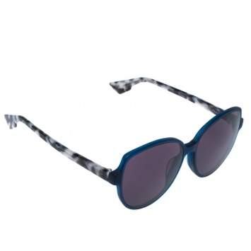 Pre Owned Dior Tortoise & Blue/ Purple DiorOnde2 Oversized Sunglasses