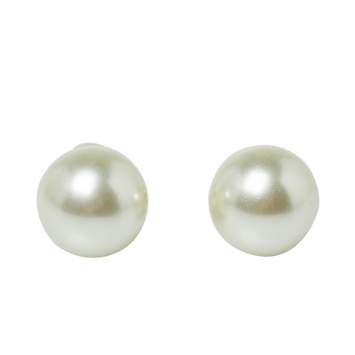 Pre Owned Dior Tribales Faux Pearl Gold Tone Stud Earrings