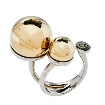 Pre Owned Dior Two Tone Metal UltraDior Ring M
