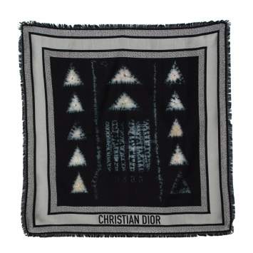 Pre Owned Dior Black Tie Dior Cotton & Silk Scarf