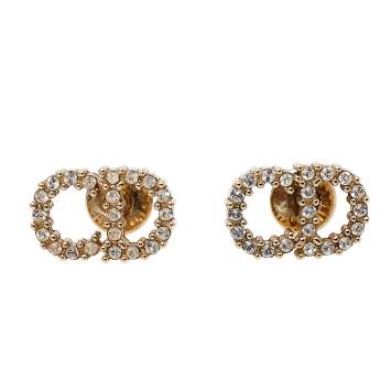 Pre Owned Dior Crystal Clair D Lune Stud Earrings