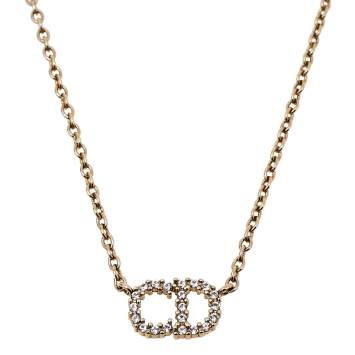 Pre Owned Dior Gold Tone Crystal Clair D Lune Necklace