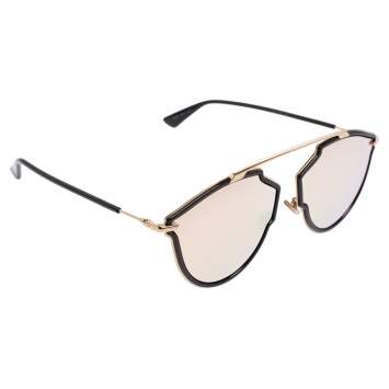 Pre Owned Dior Gold Tone/Black DiorSoRealRise Mirrored Sunglasses