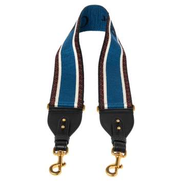 Pre Owned Dior Multicolor Logo Canvas and Leather Shoulder Bag Strap