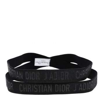 Pre Owned Dior Black Stretch Double Band J'Adior Headband