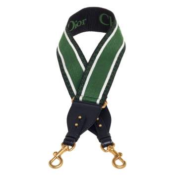 Pre Owned Dior Green/Black Logo Embroidered Canvas Book Shoulder Strap