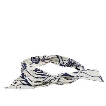 Pre Owned Christian Dior Navy Blue Toile De Jouy Printed Wired Headband