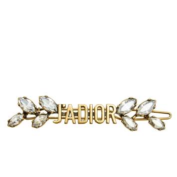 Pre Owned Dior J'Adior Crystals Gold Tone Metal Pin