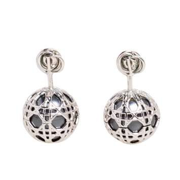 Pre Owned Dior Pearl Secret Cannage Mise En Dior Earrings 