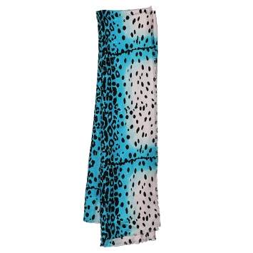 Pre Owned Dior Blue & Pink Leopard Print Jacquard Silk Wool Shawl