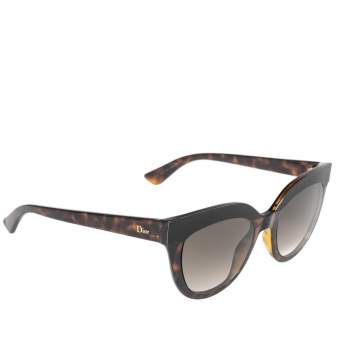 Pre Owned Dior Brown Havana Dior Soft 1 Cat Eye Sunglasses