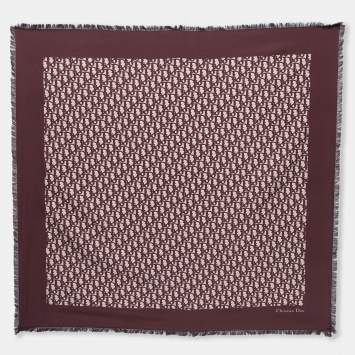 Pre Owned Christian Dior Bicolor Oblique Silk Scarf