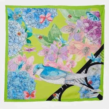 Pre Owned Dior Multicolor Le Jardins de Monsieur Dior Silk Scarf