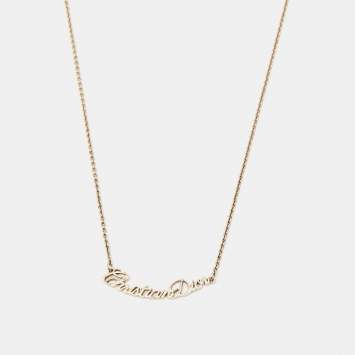 Pre Owned Dior Atelier Gold Tone Metal Chain Necklace