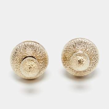 Pre Owned Dior Mise En Dior Tribal Gold Tone Metal Stud Earrings