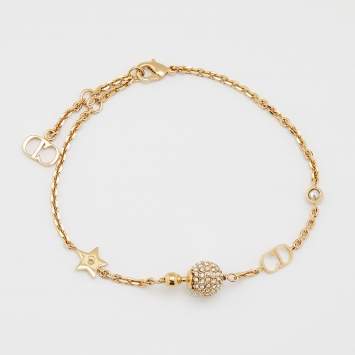 Pre Owned Dior Gold Tone Crystal La Petite Tribale Bracelet