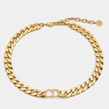 Pre Owned Dior Danseuse Étoile Gold Tone Choker Necklace