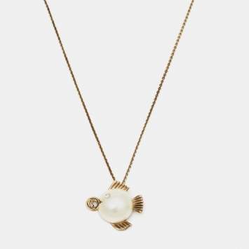 Pre Owned Dior Tell Me Dior Zodiac Pisces Pendant Necklace