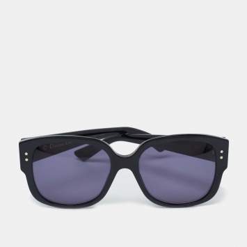 Pre Owned Dior Black / Grey LadyDiorStud Square sunglasses