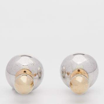 Pre Owned Dior Two Tone Mise En Dior Tribales Stud Earrings