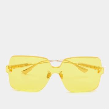 Pre Owned Dior Pale Gold Tone/Yellow DiorColorQuake1Rimless Sunglasses