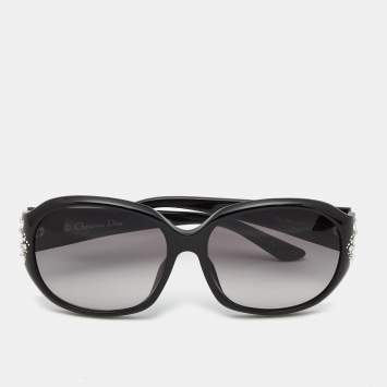 Pre Owned Dior Black 807Q8 DiorMinuitF Oval Sunglasses 