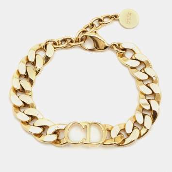 Pre Owned Dior Danseuse Étoile Gold Tone Bracelet 