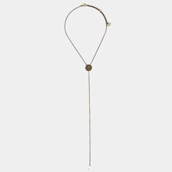 Pre Owned Dior Aged Gold Tone Amulettes d'amour Star Pendant Necklace