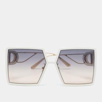 Pre Owned Dior White 30montaigne Gradient Oversized Sunglasses