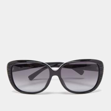 Pre Owned Dior Black Taffetas Oversized Sunglasses