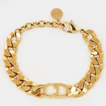 Pre Owned Dior Danseuse Étoile Gold Tone Bracelet