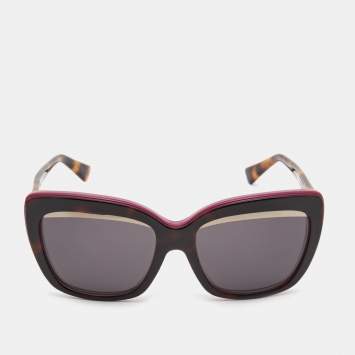 Pre Owned Dior Brown/Purple Graphic F Cat Eye Sunglasses