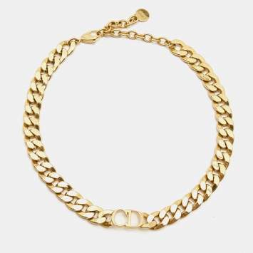 Pre Owned Dior Danseuse Étoile Gold Tone Choker Necklace