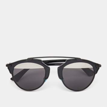 Pre Owned Dior Black/Blue Dior So Real Round Sunglasses