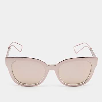 Pre Owned Dior Pink Diorama1 Mirrored Wayfarer Sunglasses