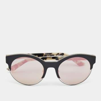 Pre Owned Dior Black/Beige Diorsideral1 Round Sunglasses