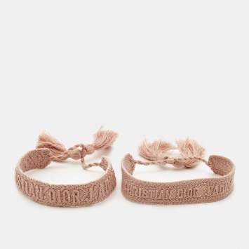 Pre Owned Dior J'Adior Woven Fabric Set of 2 Bracelets