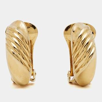 Pre Owned Dior Gold Tone Earrings