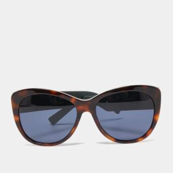 Pre Owned Dior Brown/Blue Inedite Crystals Embellished Cat Eye Sunglasses