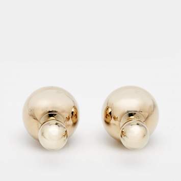 Pre Owned Dior Tribales Gold Tone Stud Earrings