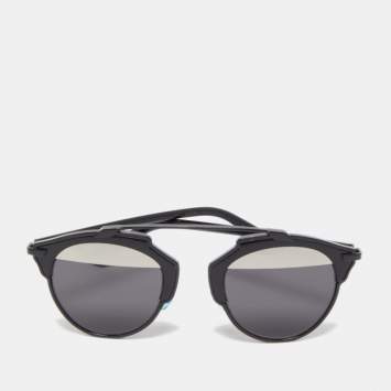 Pre Owned Dior Black/Silver So Real Round Sunglasses